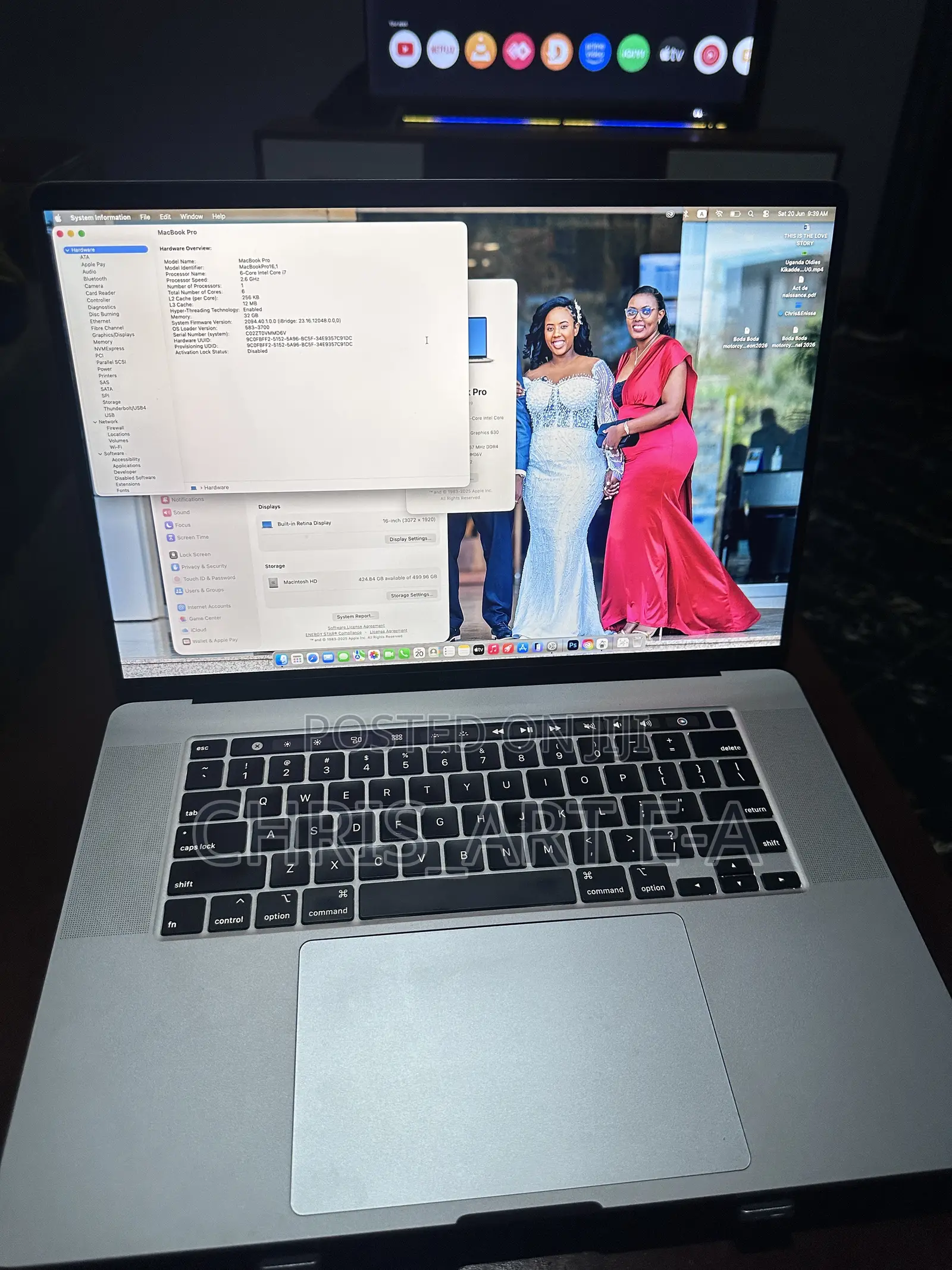 Laptop Apple MacBook Pro 2019 32GB Intel Core i7 SSD 512GB