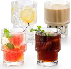 Ribbed Drinking Glasses (12pcs)