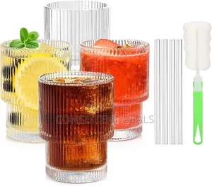 Ribbed Drinking Glasses (12pcs)