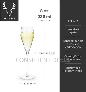 (12pcs) Sparkling Crystal Clear Long Stemmed Champagne Glasses