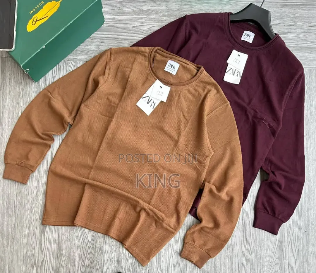 Zara Long-Sleeve Modal T-Shirts. Jewelry Tones