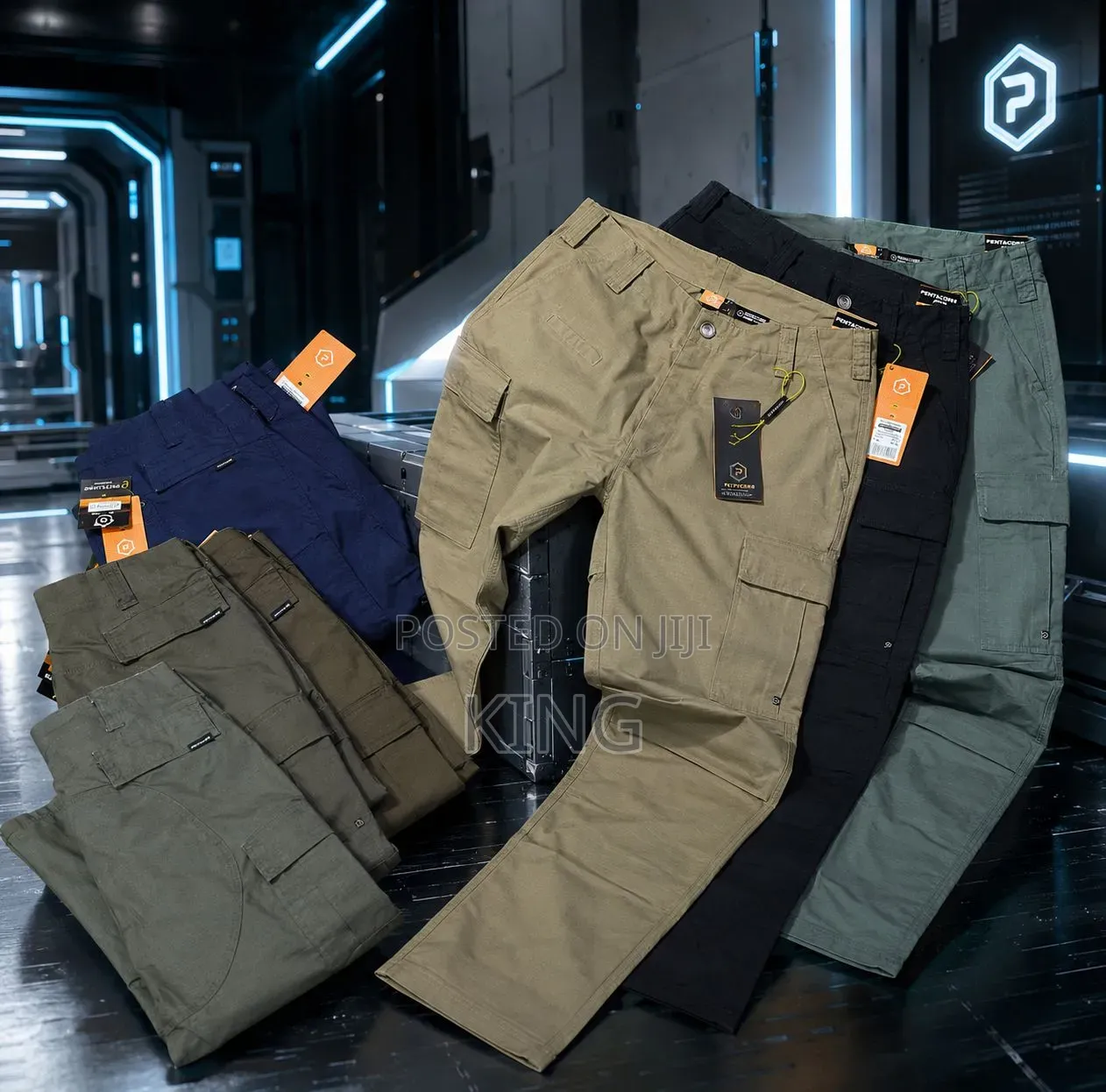 Cargo Pants.Black, Beige, Olive, Gray, and Khaki.