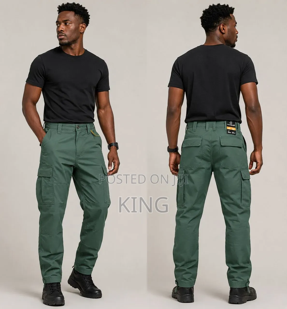Cargo Pants.Black, Beige, Olive, Gray, and Khaki.