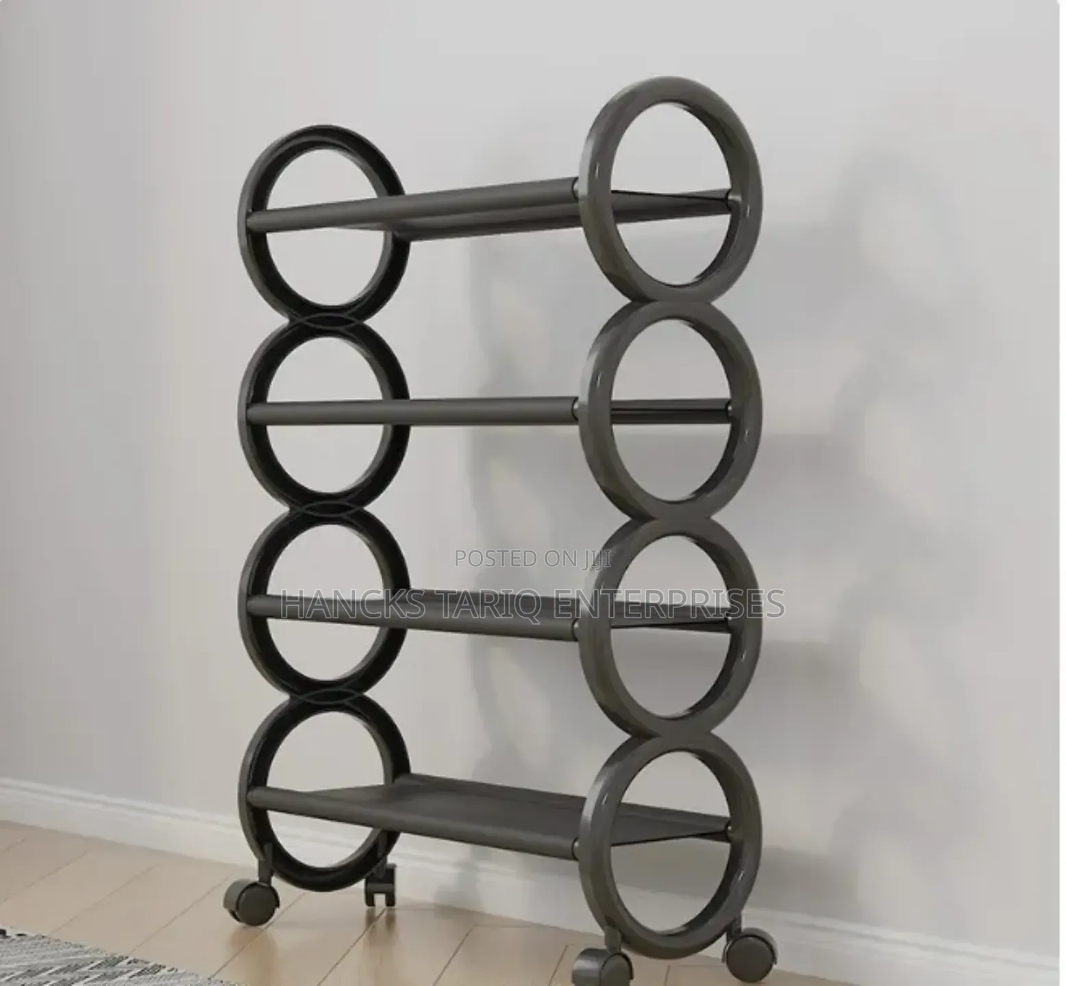 ​Modern 4-Tier Rolling Shoe Rack