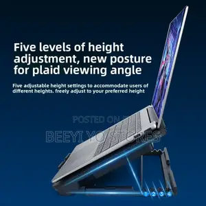 Laptop Stand With Dual Cooling Fans – Adjustable Portable Design