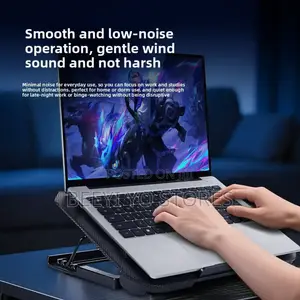 Laptop Stand With Dual Cooling Fans – Adjustable Portable Design