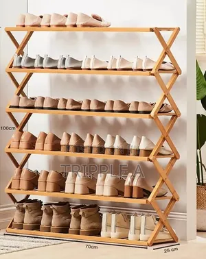Bamboo Foldable Shoe Rack