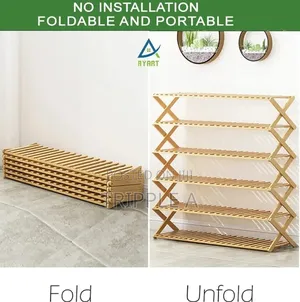 Bamboo Foldable Shoe Rack