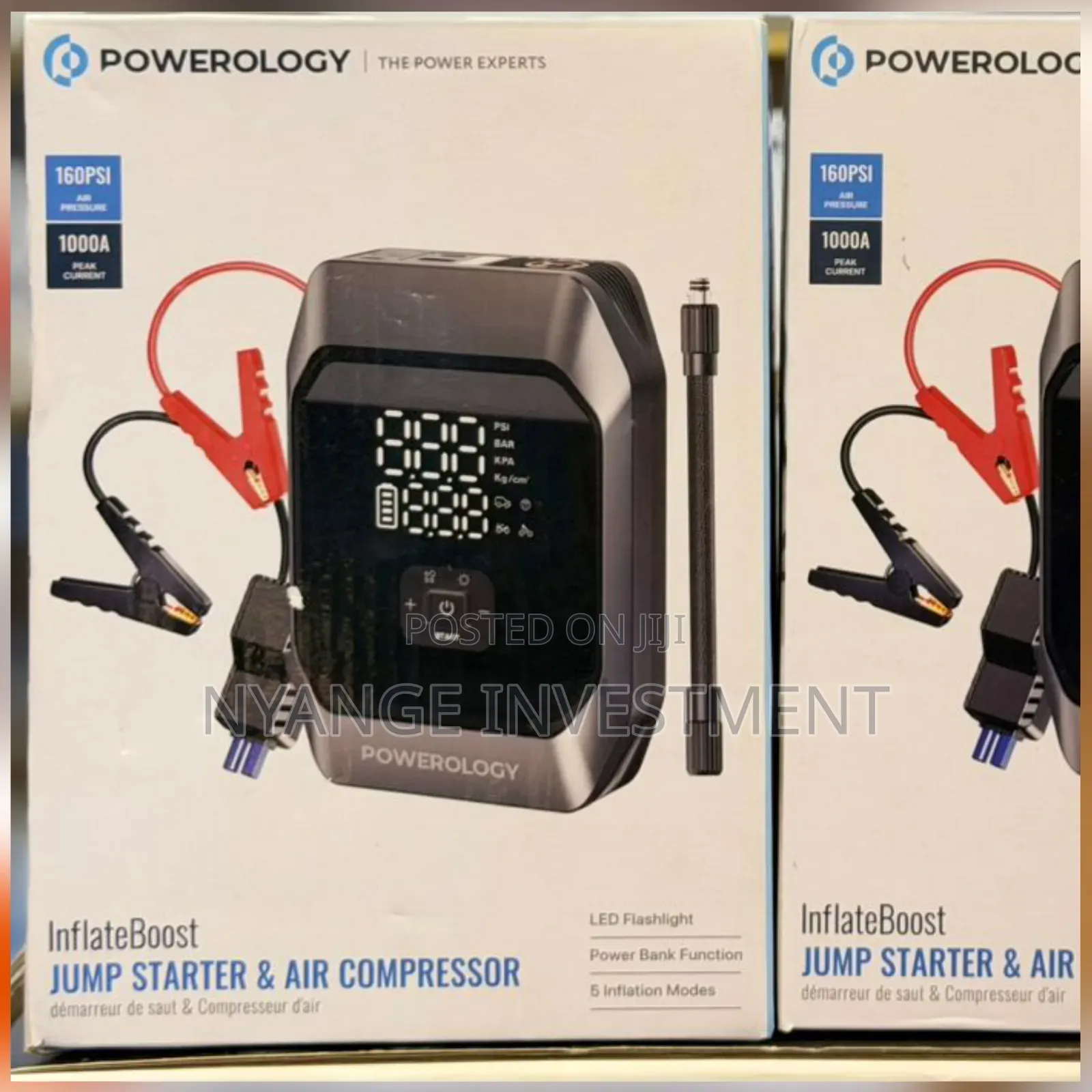 Car Jump Starter. Powerology 1000a Jump Starter and Air Compressor.
