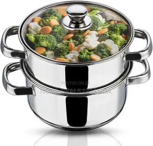 Stainless Steel 2-Tier Steamer 28cm | Vegetable Steamer With Glass Lid