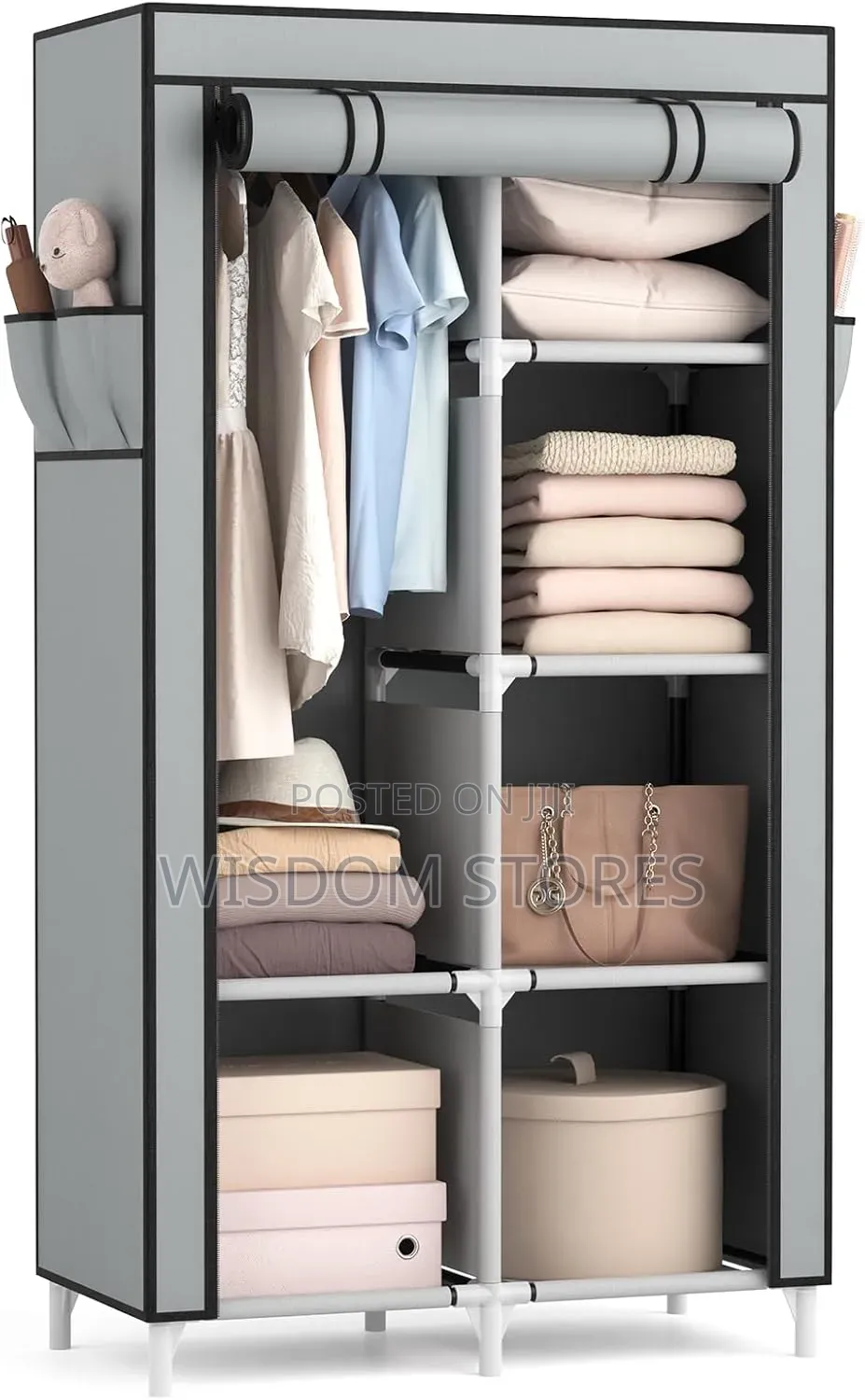Portable Non Woven Assemble Fabric Bedroom Furniture Simple Wardrobe