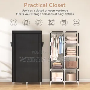 Portable Non Woven Assemble Fabric Bedroom Furniture Simple Wardrobe