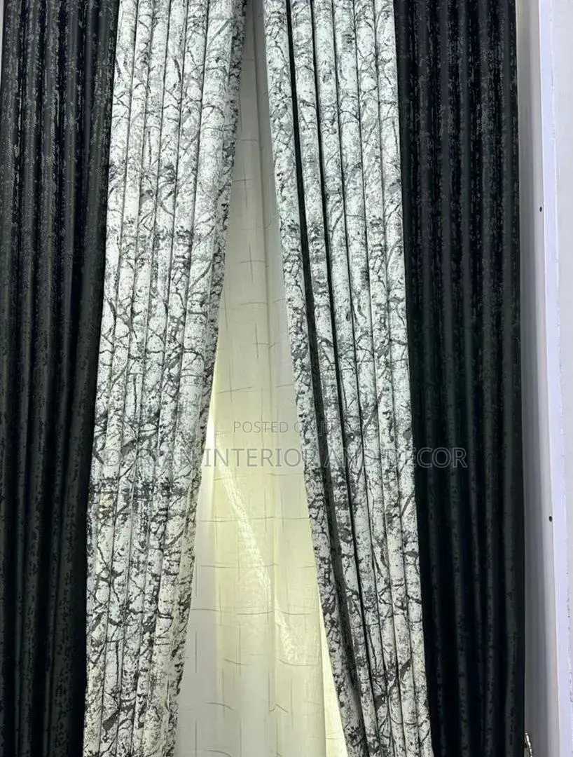 Mix and Match of Black and White Curtains