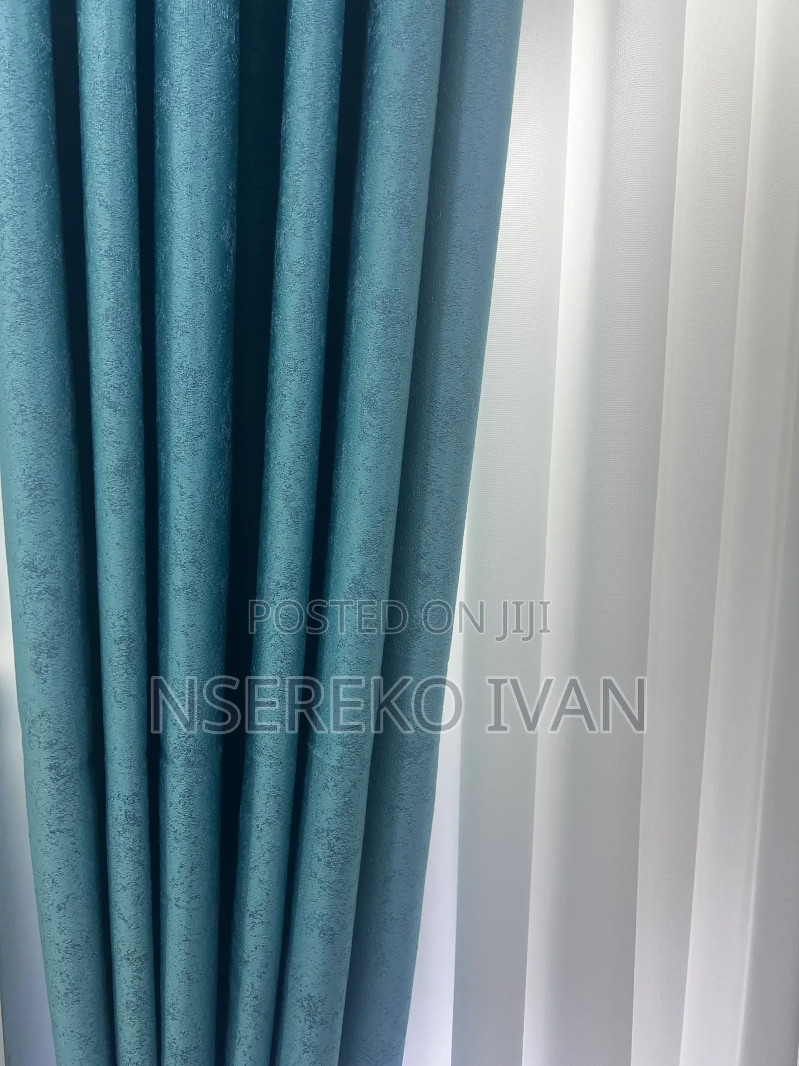 Blue Plain Curtains
