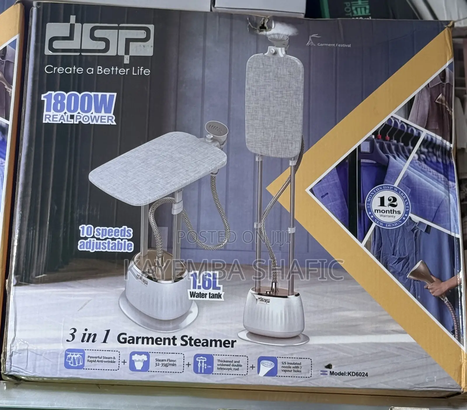 DSP 3-in-1 Garment Steamer Standing Ironing Station (1800w)