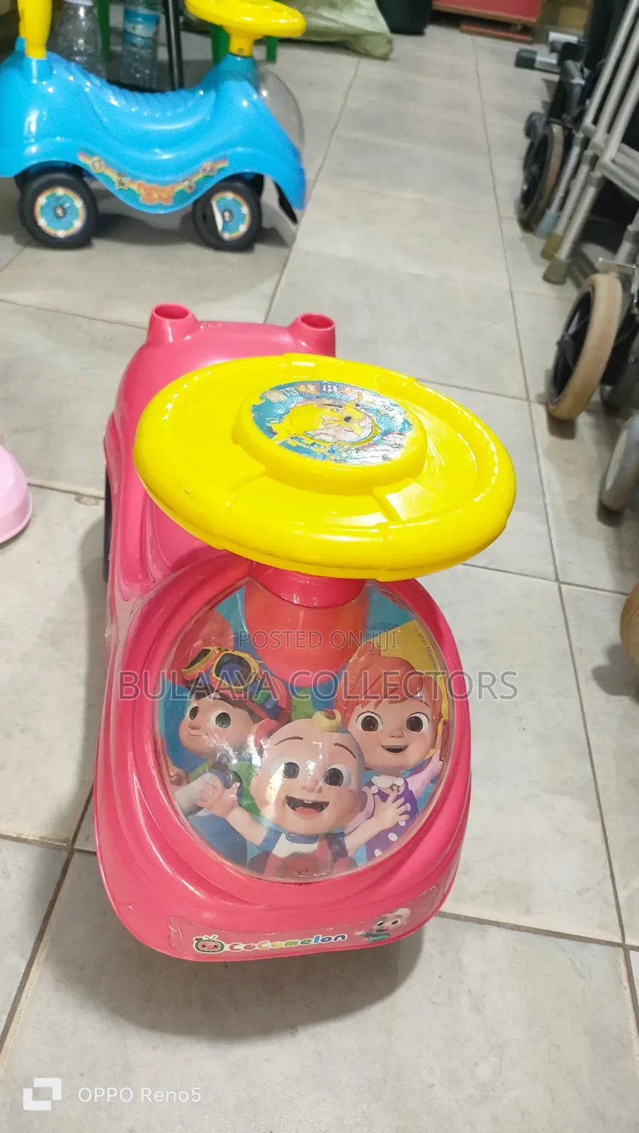 Uk Used Red and Yellow Cocomelon My First Sit and Ride Toy Car.