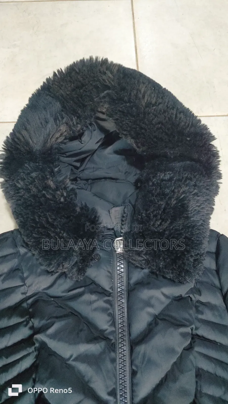Uk Used Black Guess Patricia Long Down Jacket.