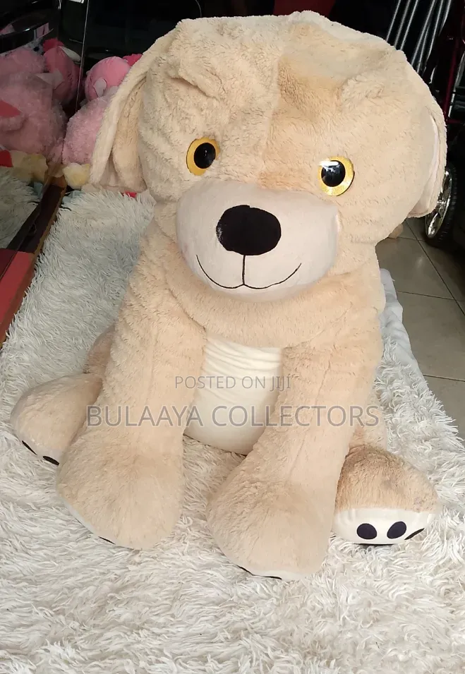 Uk Used Large Beige Plush Labrador Stuffed Dog Toy.