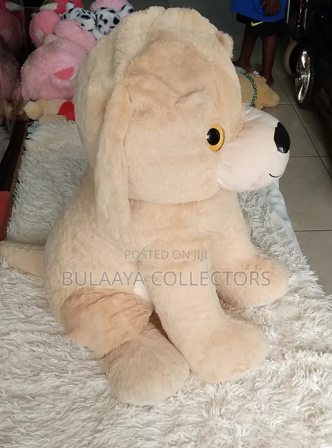 Uk Used Large Beige Plush Labrador Stuffed Dog Toy.