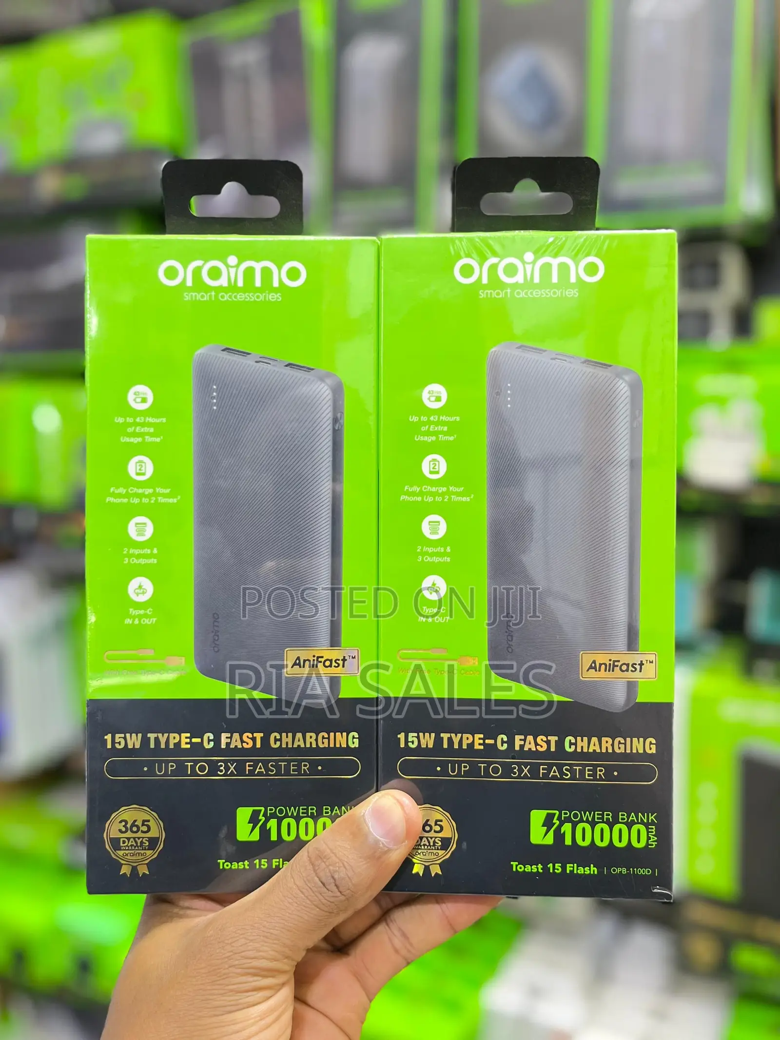 Oraimo Toast 15 Flash – 10,000mah15w Type-C Fast Charging