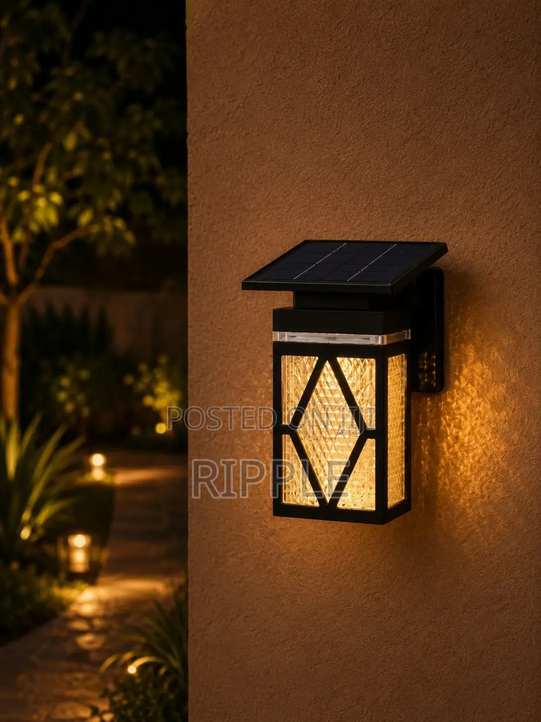 Solar Garden Wall Lights 4 Designs Outdoor Waterproof Fence Lamps