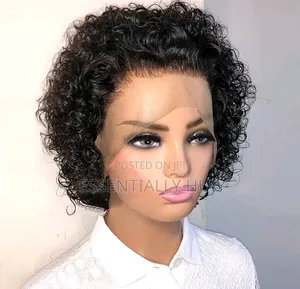 Short Pixie Curls Peruvian Styled Water Wave Human Hair Wigs
