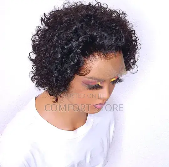 Short Pixie Curls Peruvian Styled Water Wave Human Hair Wigs