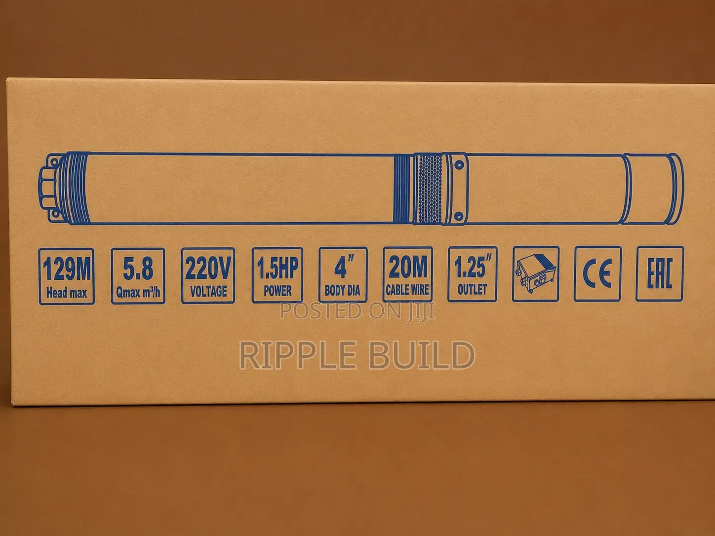 370w Ac Borehole Pump 64m Head 3900l/H Deep Well Pump