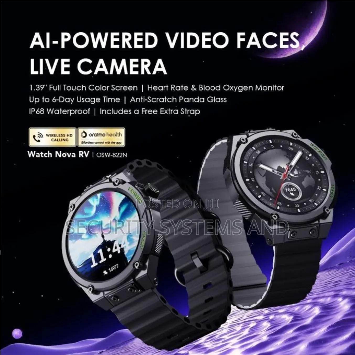 Oraimo Smart Watch Nova Rv- Hd Video Watch With Magnetic Strap- 1.39"