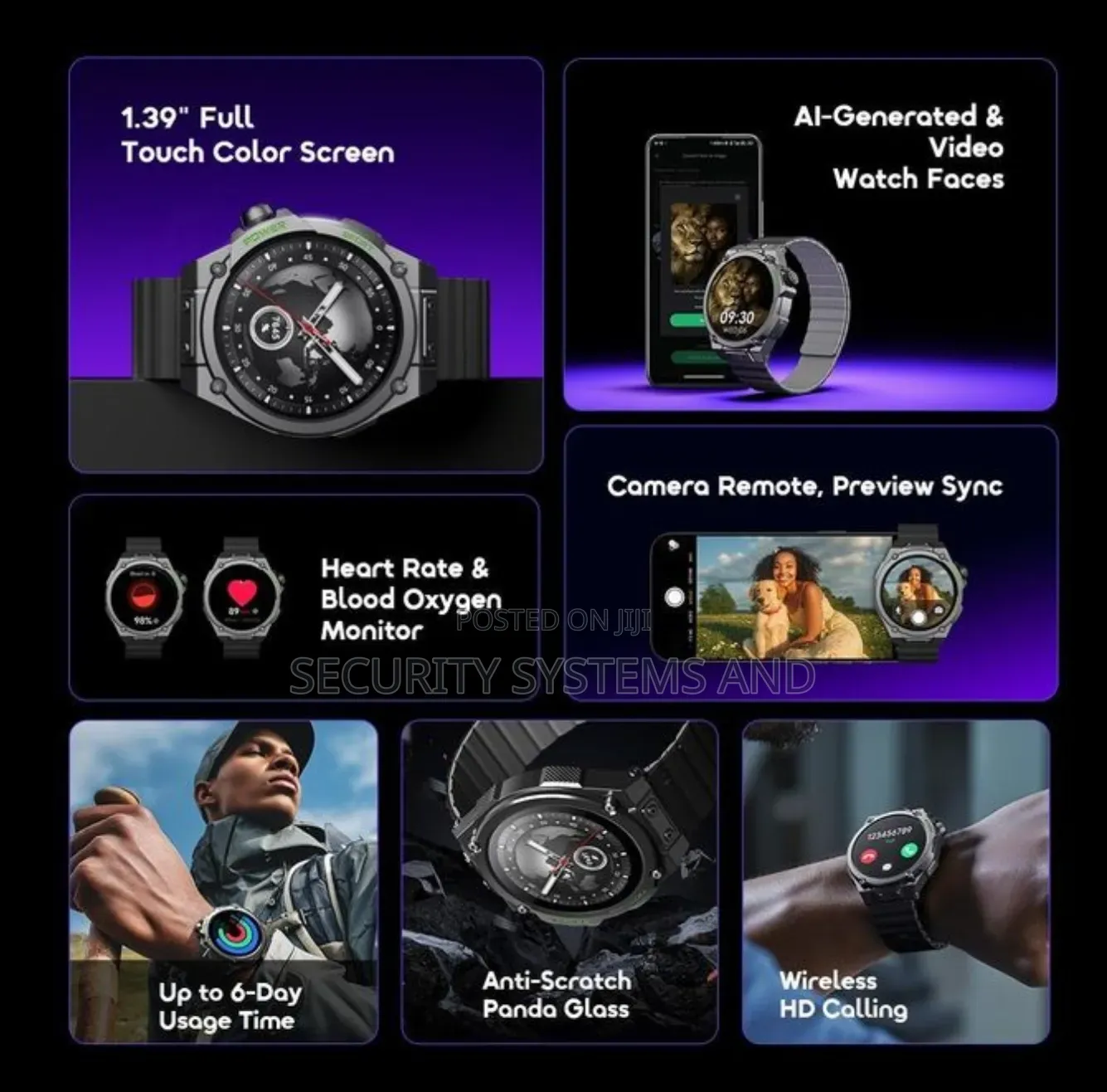 Oraimo Smart Watch Nova Rv- Hd Video Watch With Magnetic Strap- 1.39"