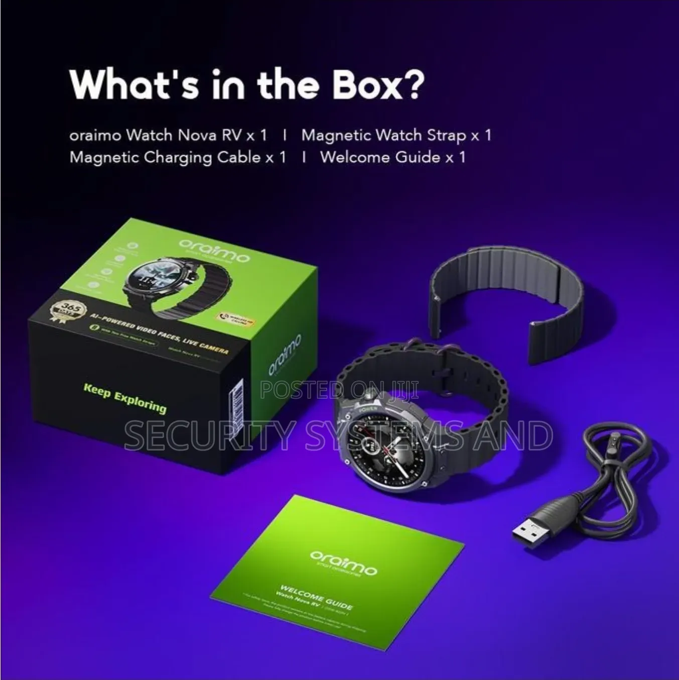 Oraimo Smart Watch Nova Rv- Hd Video Watch With Magnetic Strap- 1.39"