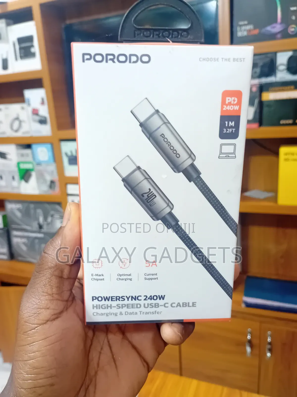 Porodo Powersync 240w High-Speed Usb-C Cable.