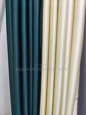 Blackout Curtains in Army Green and Cream