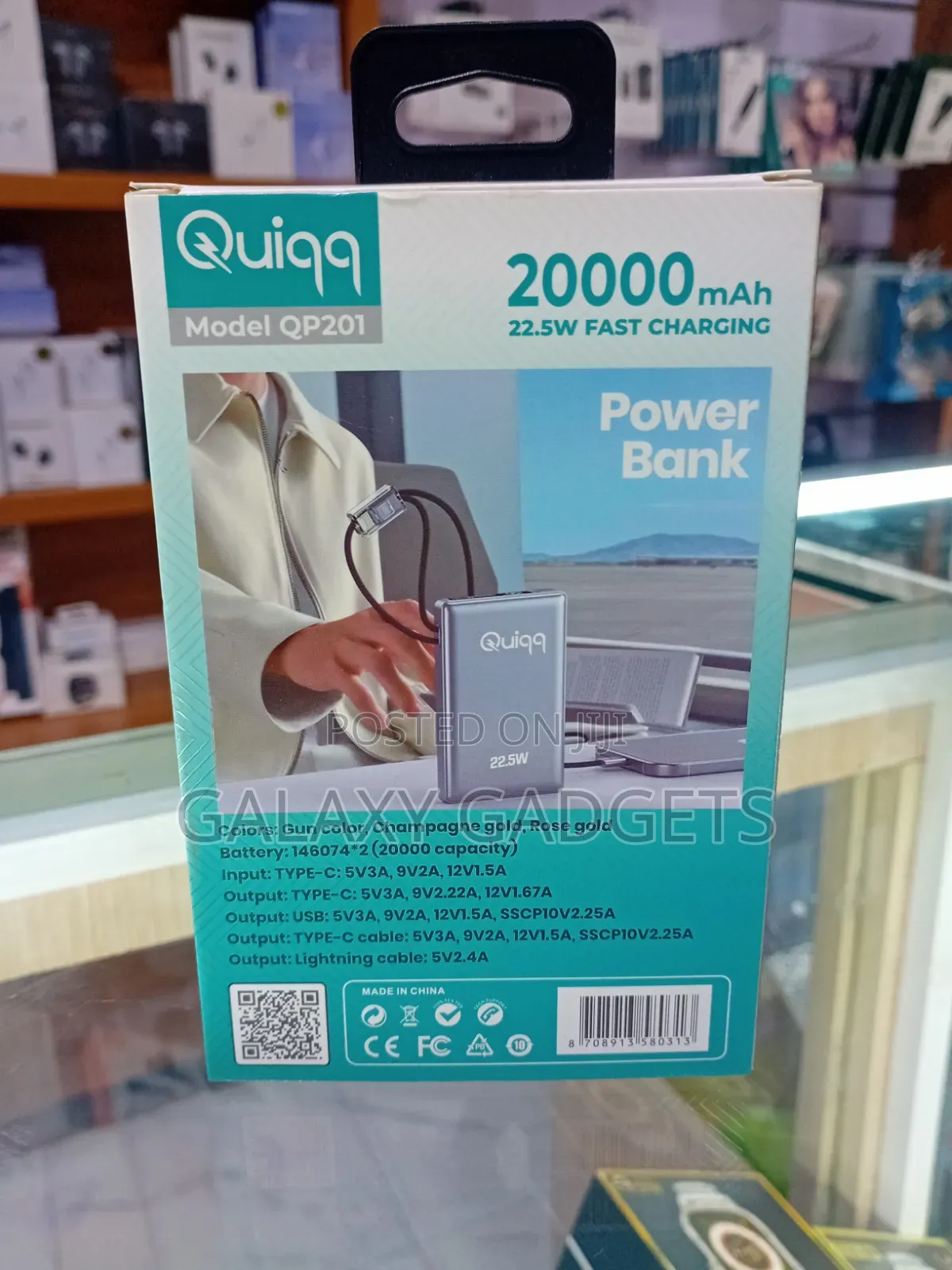 Quiqq 20000mah 22.5w Fast Charging Power Bank, Model Qp201