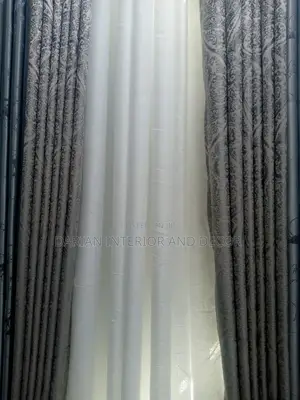 Pure Cotton Curtains Mixed Cream and Brown
