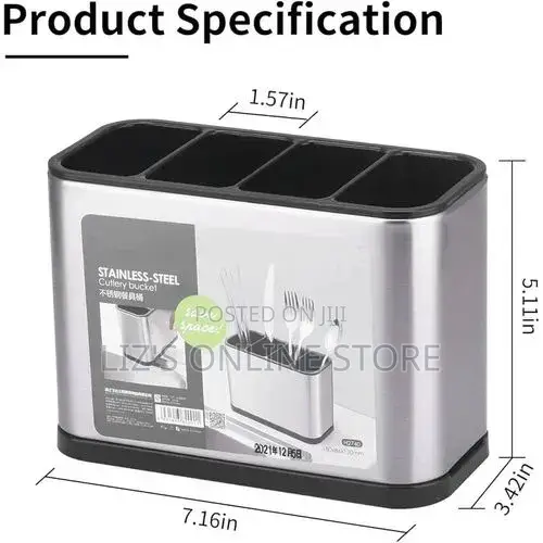 Kitchen Utensil Holder, Rustproof Stainless Steel