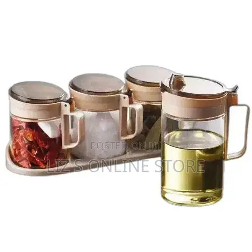 , 4-Piece Kitchen Seasoning Container Tanks