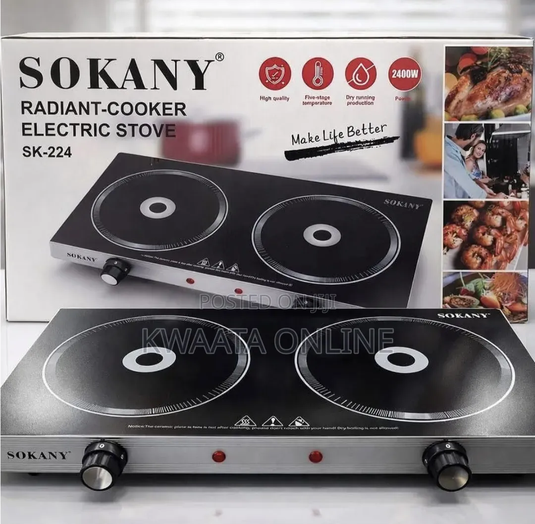 Sokany Radiant Cooker Digital Stove With 2 Burners 2400 Watts Sk-224