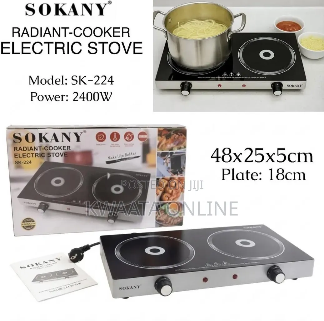 Sokany Radiant Cooker Digital Stove With 2 Burners 2400 Watts Sk-224
