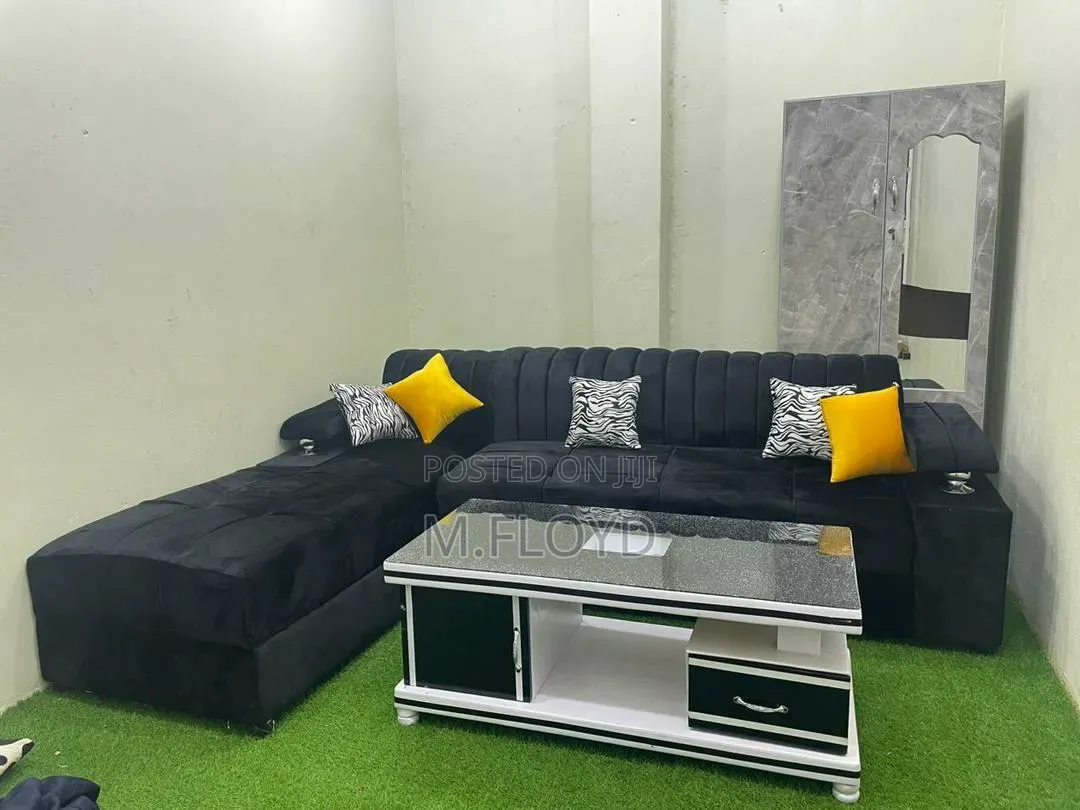 L.Sofa ,Centre Table ,Cushions +Cupboard