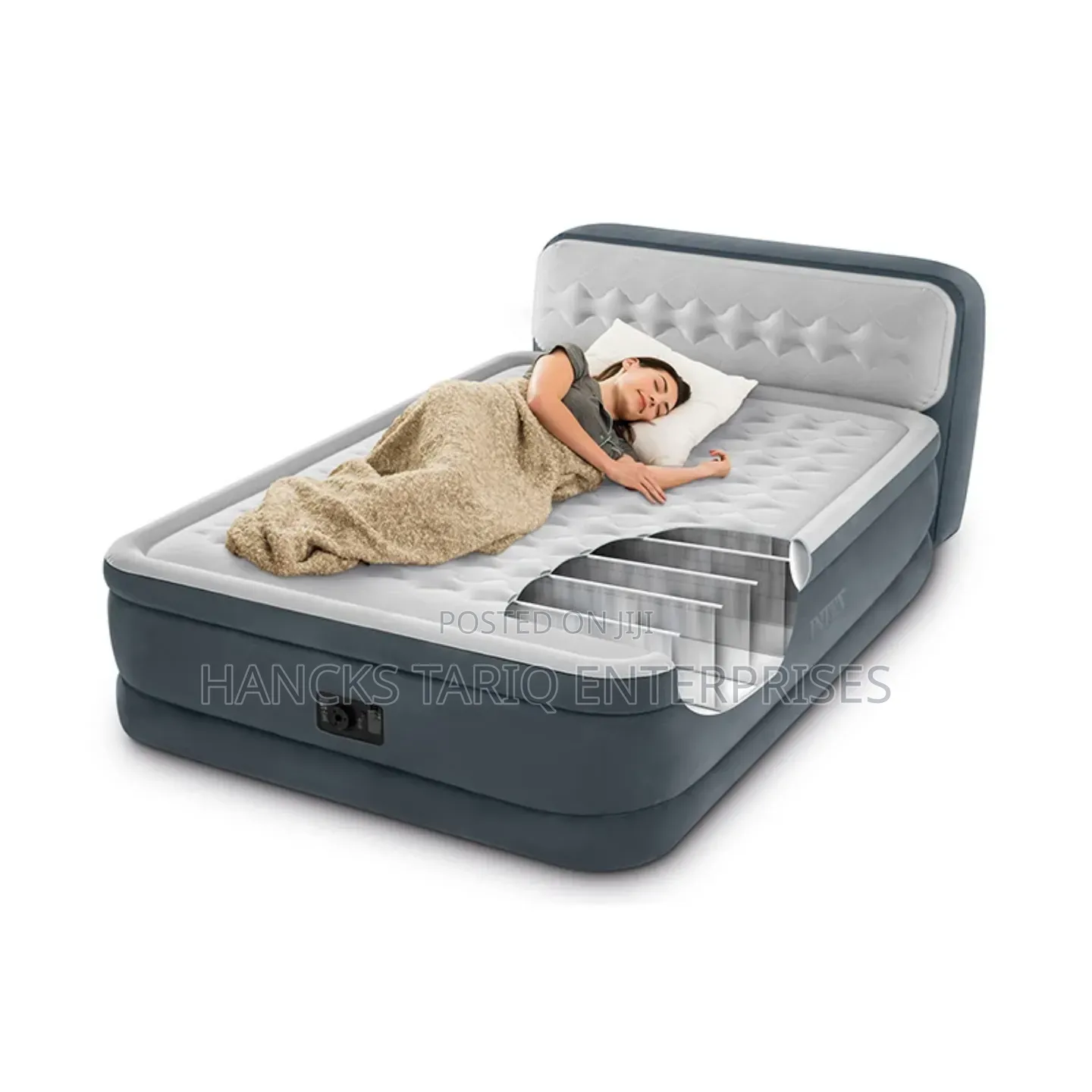 Intex Dura-beam Deluxe Air Mattress – Ultra Plush Bed With Headboard