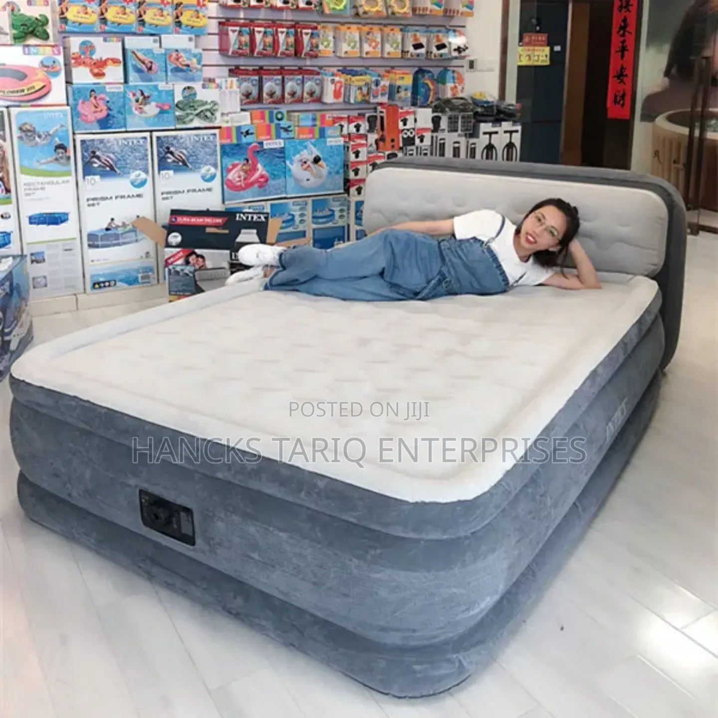 Intex Dura-beam Deluxe Air Mattress – Ultra Plush Bed With Headboard
