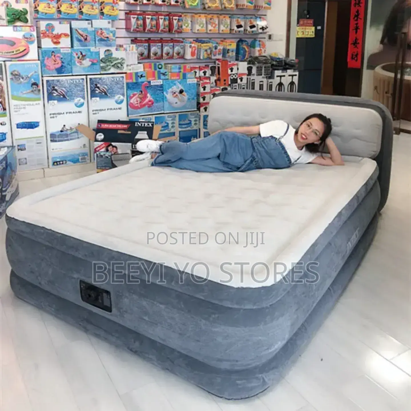Intex Dura-beam Deluxe Air Mattress – Ultra Plush Bed With Headboard