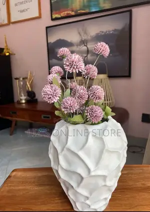 Decorative White Textured Vase