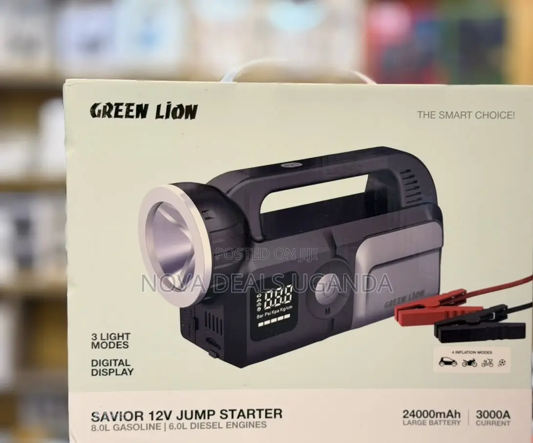 Green Lion Savior 12v Car Jump Starter 120w With 24000mah Powerbank