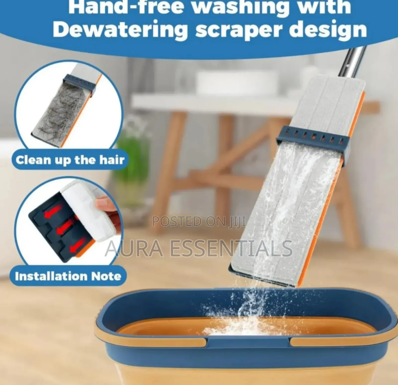 360° Rotating Hands Free Microfiber Flat Floor Mop