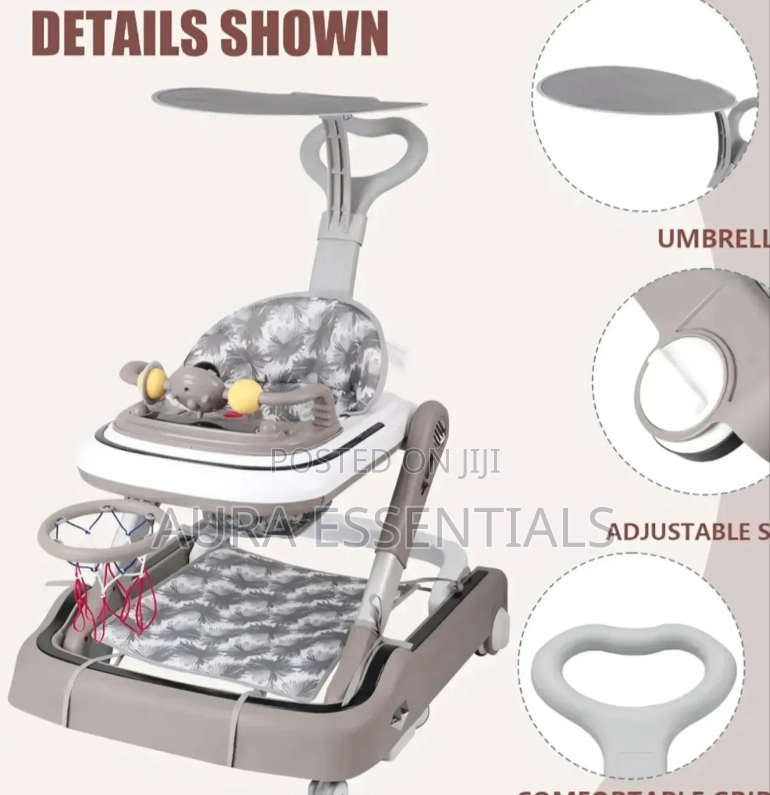 4 In 1 Baby Walker With Removable Feeding Tray