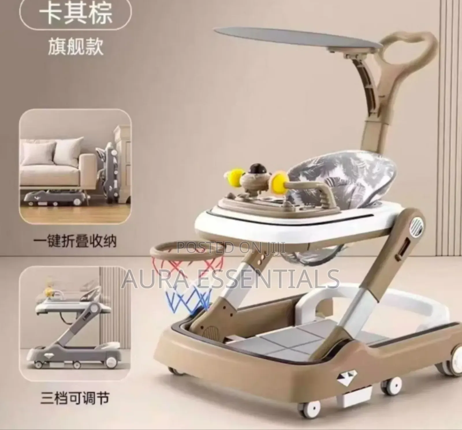 4 In 1 Baby Walker With Removable Feeding Tray