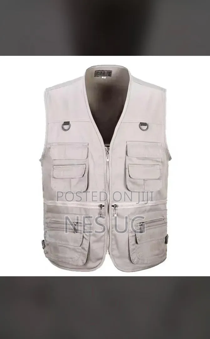 Unisex Multi Pocket Vest Jacket Outdoor - Multicolour