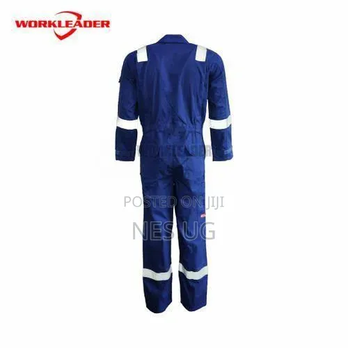 Safety Protective Unisex Workwear Overall With Reflector Lines - Blue